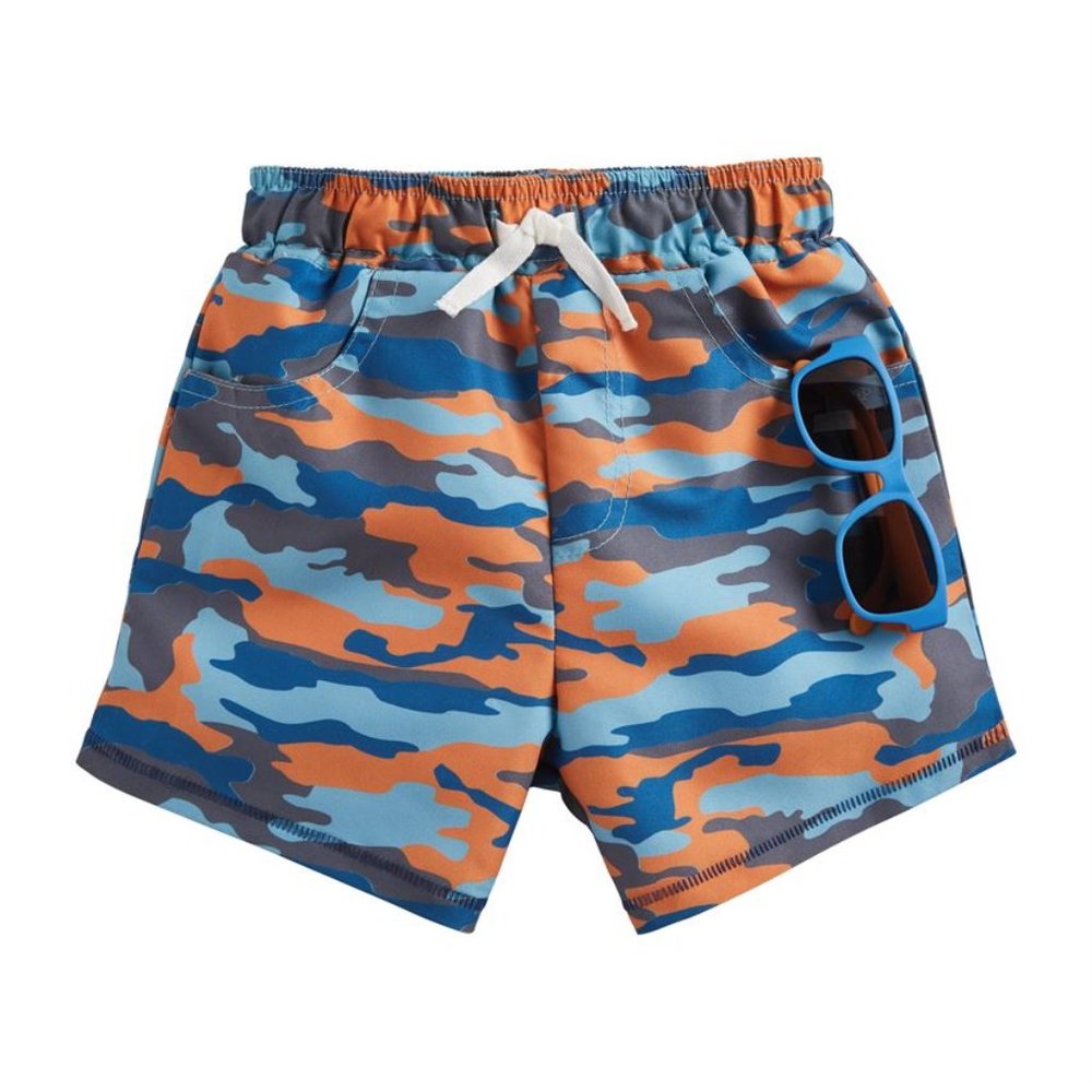 Mud Pie Toddler Boy Camo Swim Trunks with Sunglasses NEW